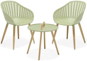 LifestyleGarden Nassau 50cm Round Coffee Set   Green | Garden Furniture Online