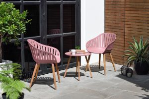 LifestyleGarden Nassau 50cm Round Coffee Set   Pink | Garden Furniture Online