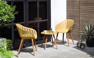 LifestyleGarden Nassau 50cm Round Coffee Set   Yellow | Garden Furniture Online