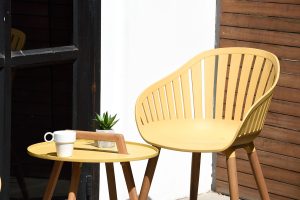 LifestyleGarden Nassau 50cm Round Coffee Set   Yellow | Garden Furniture Online