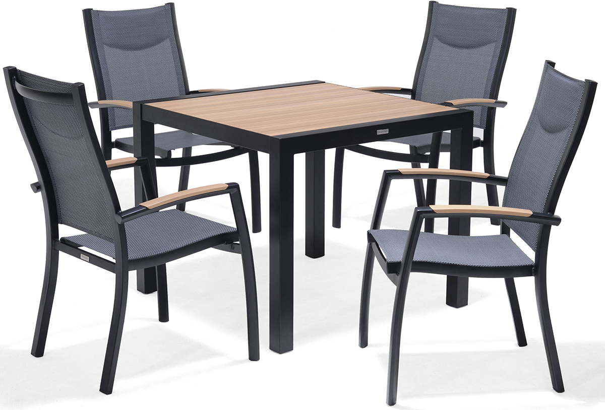 LifestyleGarden Panama 4 Seat Stacking Dining Set - Weathernet