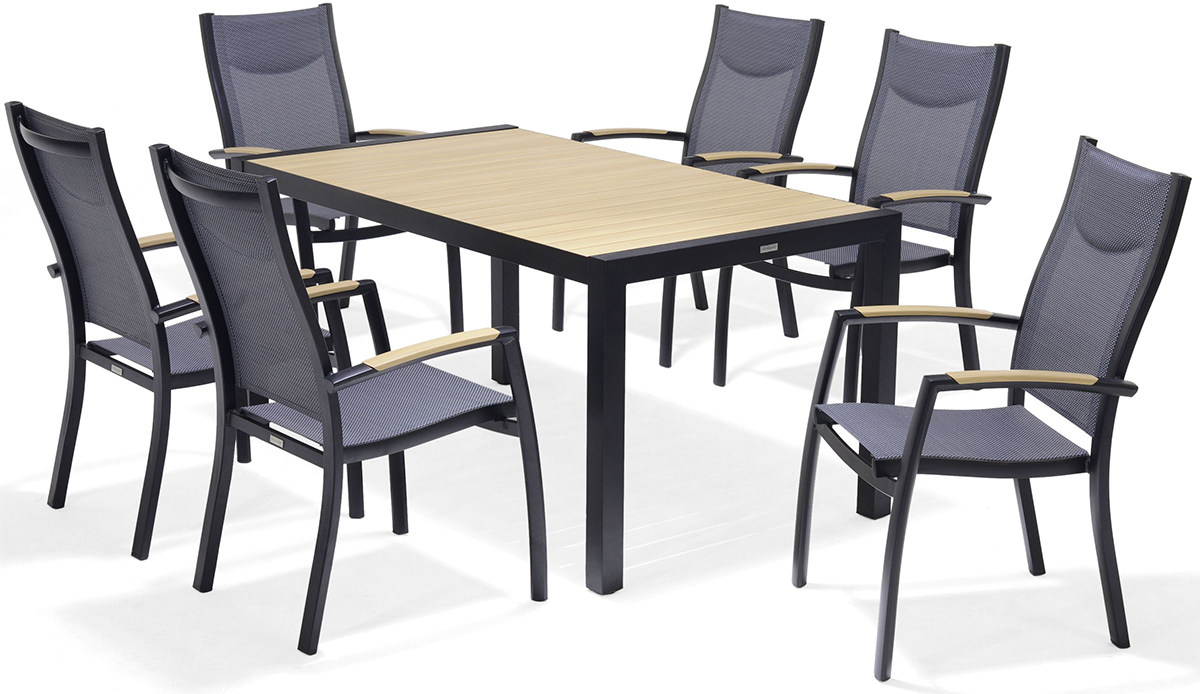 LifestyleGarden Panama 6 Seat Stacking Dining Set Weathernet | Garden Furniture Online