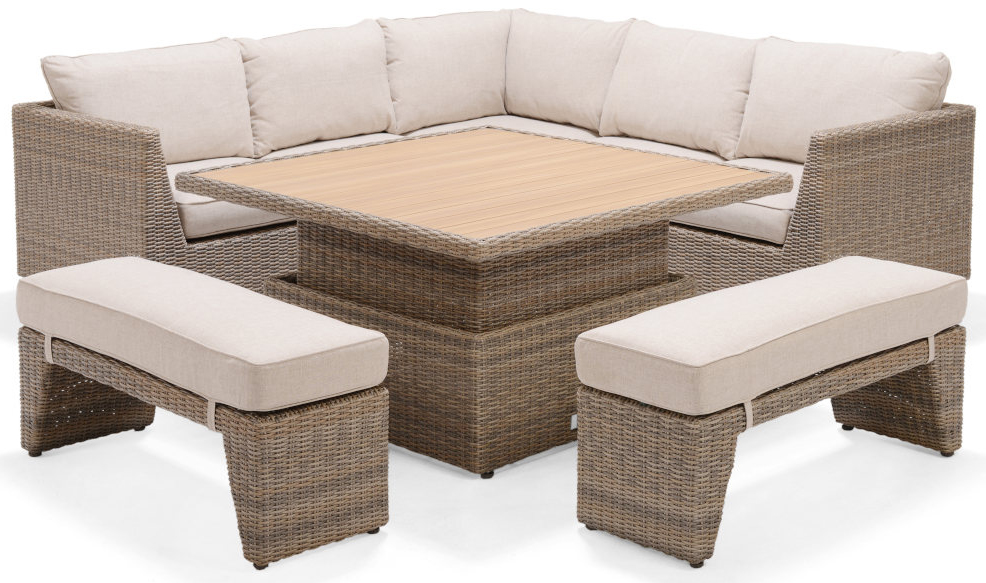 LifestyleGarden Bermuda Casual Corner Set including Stools in Natural | Garden Furniture Online