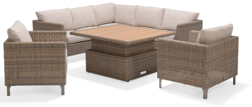 LifestyleGarden Bermuda Casual Corner Set including Sofa Chairs in Natural