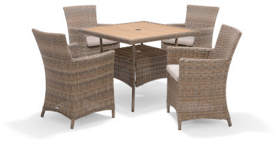 LifestyleGarden Bermuda 4 Seat Dining Set in Natural | Garden Furniture Online