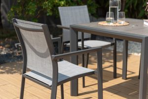 LifestyleGarden Urbanite Solana Dark 4 Seat Stacking Dining Set | Garden Furniture Online