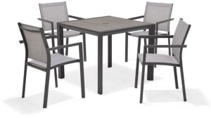 LifestyleGarden Urbanite Solana Dark 4 Seat Stacking Dining Set | Garden Furniture Online