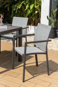 LifestyleGarden Urbanite Solana Dark 4 Seat Stacking Dining Set | Garden Furniture Online