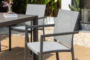 LifestyleGarden Urbanite Solana Dark 4 Seat Stacking Dining Set | Garden Furniture Online