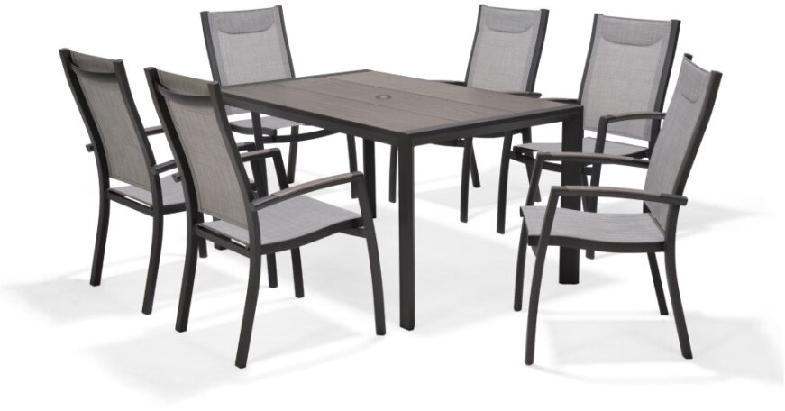 LifestyleGarden Urbanite Panama Dark 6 Seat Stacking Dining Set