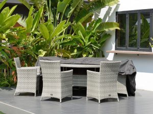 LifestyleGarden Premium Furniture Cover 6x Round Dining set   Grey | Garden Furniture Online