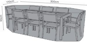 LifestyleGarden Premium Furniture Cover 8x Rectangular dining set   Grey | Garden Furniture Online