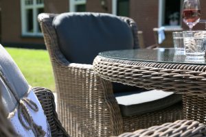 4 Seasons Outdoor Brighton 130cm Round 4 Seat Dining Set in Pure Weave | Garden Furniture Online