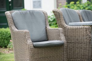 4 Seasons Outdoor Brighton 170cm Round 6 Seat Dining Set in Pure Weave | Garden Furniture Online