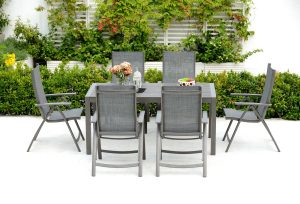 LifestyleGarden Solana 6 Seat Reclining Dining Set | Garden Furniture Online