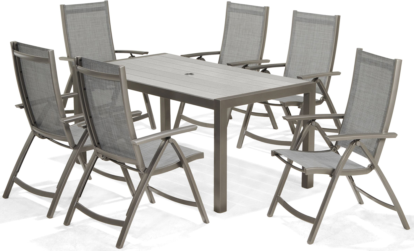 LifestyleGarden Solana 6 Seat Reclining Dining Set | Garden Furniture Online