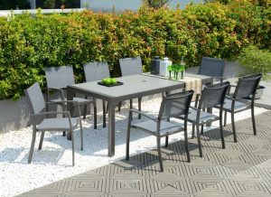 LifestyleGarden Solana 8 Seat Dining Set including Parasol and Base | Garden Furniture Online