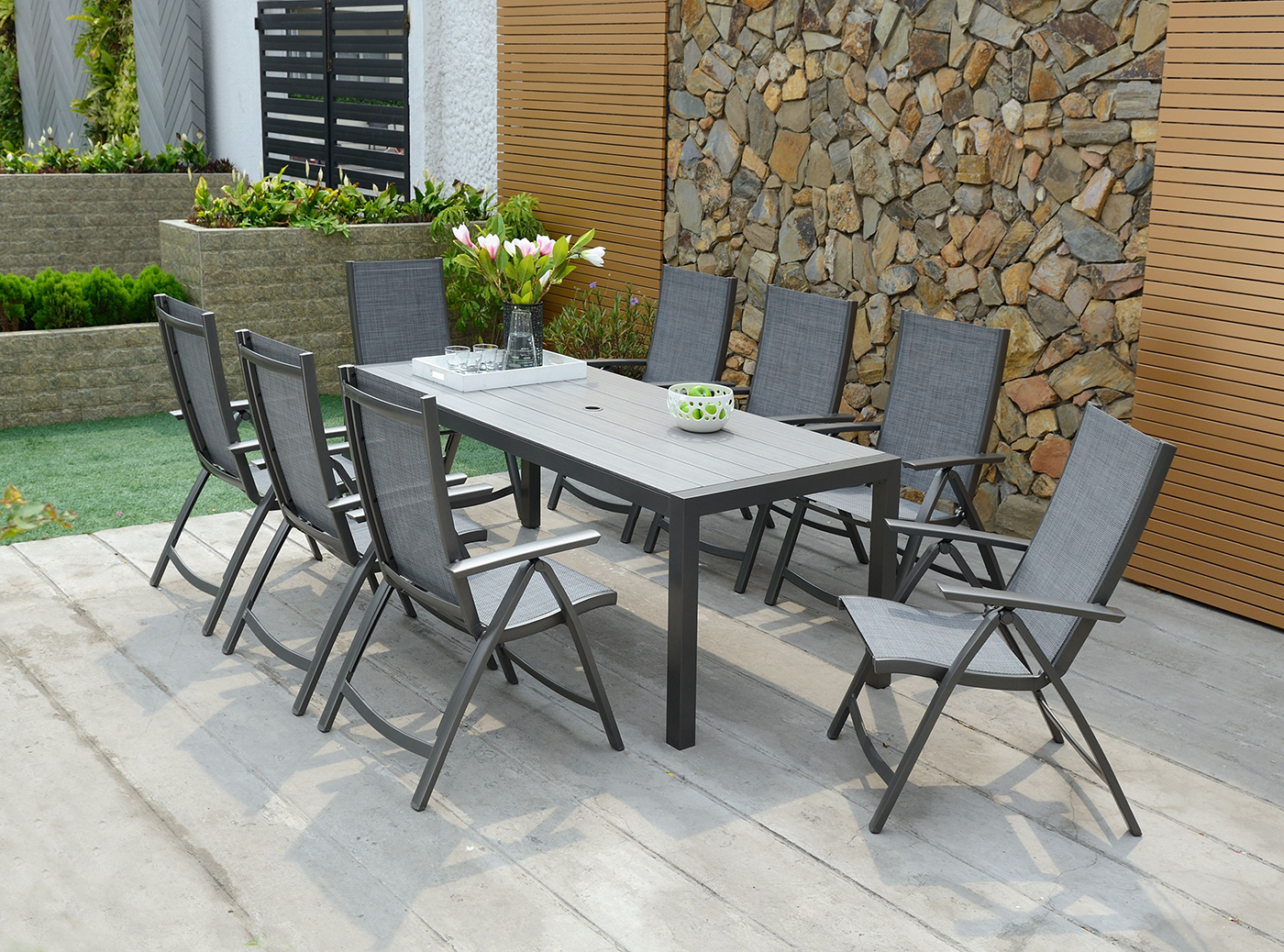 LifestyleGarden Solana 8 Multi-Position Seat Dining Set