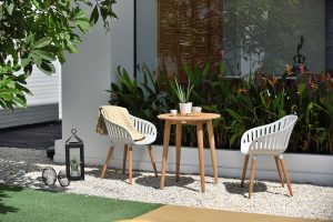 LifestyleGarden Nassau DuraOcean 66cm Round Bistro Set   Oatmeal | Garden Furniture Online