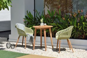 LifestyleGarden Nassau DuraOcean 66cm Round Bistro Set   Green | Garden Furniture Online