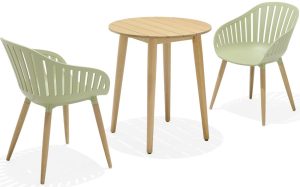 LifestyleGarden Nassau DuraOcean 66cm Round Bistro Set   Green | Garden Furniture Online