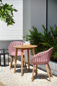 LifestyleGarden Nassau DuraOcean 66cm Round Bistro Set   Pink | Garden Furniture Online