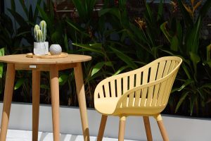 LifestyleGarden Nassau DuraOcean 66cm Round Bistro Set   Yellow | Garden Furniture Online