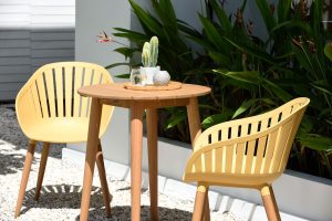 LifestyleGarden Nassau DuraOcean 66cm Round Bistro Set   Yellow | Garden Furniture Online