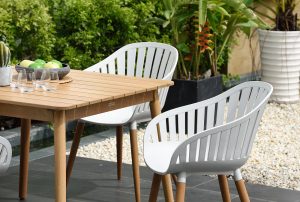 LifestyleGarden Nassau DuraOcean 4 Seat Square Dining Set   Oatmeal | Garden Furniture Online