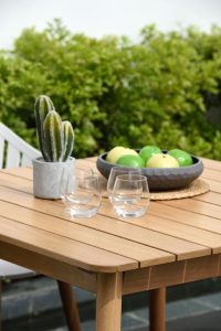 LifestyleGarden Nassau DuraOcean 4 Seat Square Dining Set   Oatmeal | Garden Furniture Online