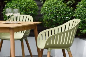 LifestyleGarden Nassau DuraOcean 4 Seat Square Dining Set   Green | Garden Furniture Online