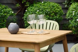 LifestyleGarden Nassau DuraOcean 4 Seat Square Dining Set   Green | Garden Furniture Online