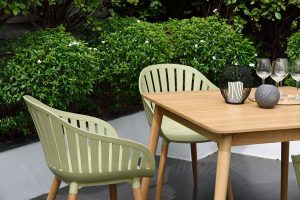 LifestyleGarden Nassau DuraOcean 4 Seat Square Dining Set   Green | Garden Furniture Online