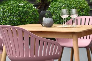 LifestyleGarden Nassau DuraOcean 4 Seat Square Dining Set   Pink | Garden Furniture Online