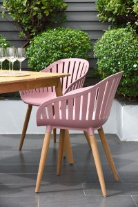 LifestyleGarden Nassau DuraOcean 4 Seat Square Dining Set   Pink | Garden Furniture Online