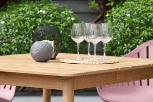 LifestyleGarden Nassau DuraOcean 4 Seat Square Dining Set   Pink | Garden Furniture Online