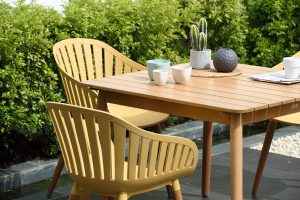 LifestyleGarden Nassau DuraOcean 4 Seat Square Dining Set   Yellow | Garden Furniture Online