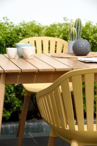 LifestyleGarden Nassau DuraOcean 4 Seat Square Dining Set   Yellow | Garden Furniture Online