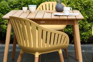 LifestyleGarden Nassau DuraOcean 4 Seat Square Dining Set   Yellow | Garden Furniture Online