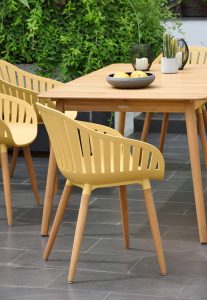 LifestyleGarden Nassau DuraOcean 6 Seat Rectangular Dining Set   Yellow | Garden Furniture Online