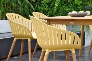 LifestyleGarden Nassau DuraOcean 6 Seat Rectangular Dining Set   Yellow | Garden Furniture Online