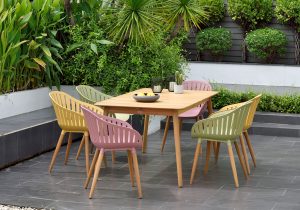 LifestyleGarden Nassau DuraOcean 6 Seat Rectangular Dining Set   Mixed | Garden Furniture Online