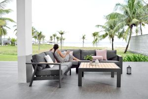 LifestyleGarden Palau 100cm Square Corner Set | Garden Furniture Online