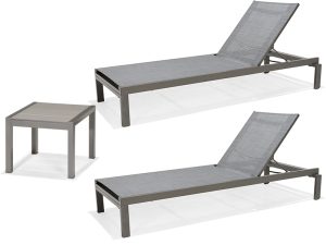 LifestyleGarden 2 Solana stacking Sun Loungers and Side Table Set | Garden Furniture Online