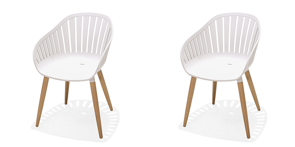 LifestyleGarden Nassau Pair of Dining Chairs   Oatmeal DuraOcean | Garden Furniture Online