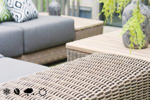 4 Seasons Outdoor Kingston Left Teak Corner Set in Pure Weave | Garden Furniture Online