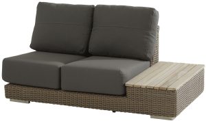 4 Seasons Outdoor Kingston Left Teak Corner Set in Pure Weave | Garden Furniture Online