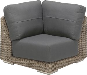 4 Seasons Outdoor Kingston Left Teak Corner Set in Pure Weave | Garden Furniture Online