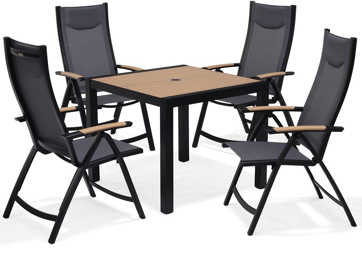 LifestyleGarden Panama 4 Seat Reclining Dining Set   Weathernet | Garden Furniture Online