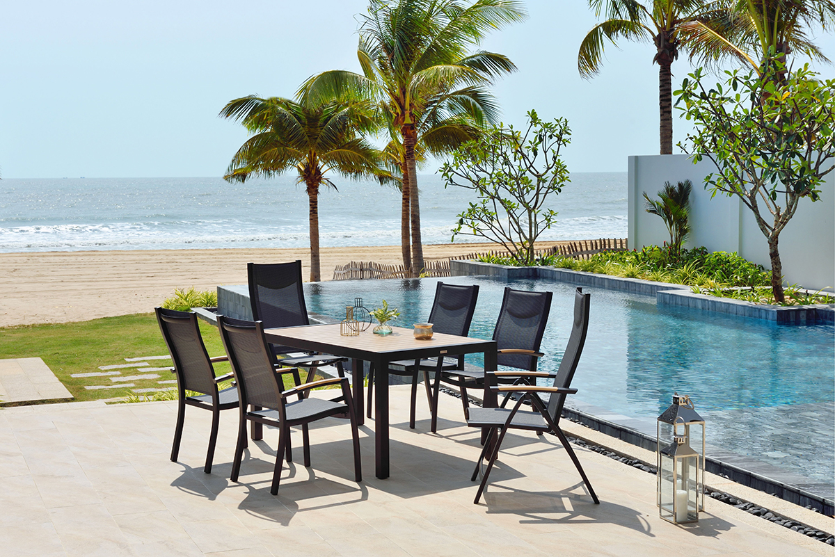 LifestyleGarden Panama 6 Seat Mixed Dining Set - Weathernet